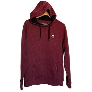 Hollister Logo Mens Unisex Red Burgundy Athleisure Sweatshirt Hoodie Large $45